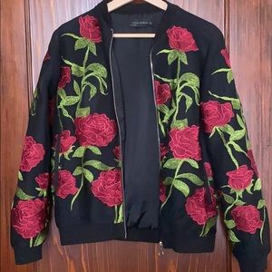 Embroidered Rose Jacket (Zara)